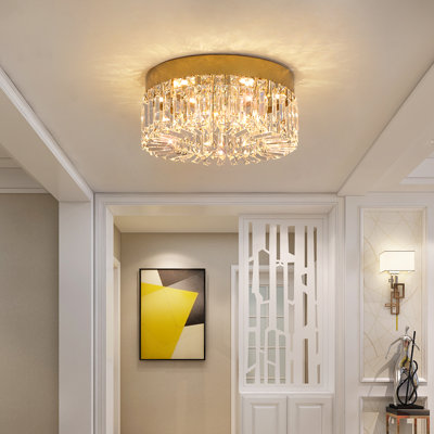 Crystal Chandelier Semi Flush Mount Ceiling Light Fixture Modern Chandeliers For Dining Room Living Room Bedroom