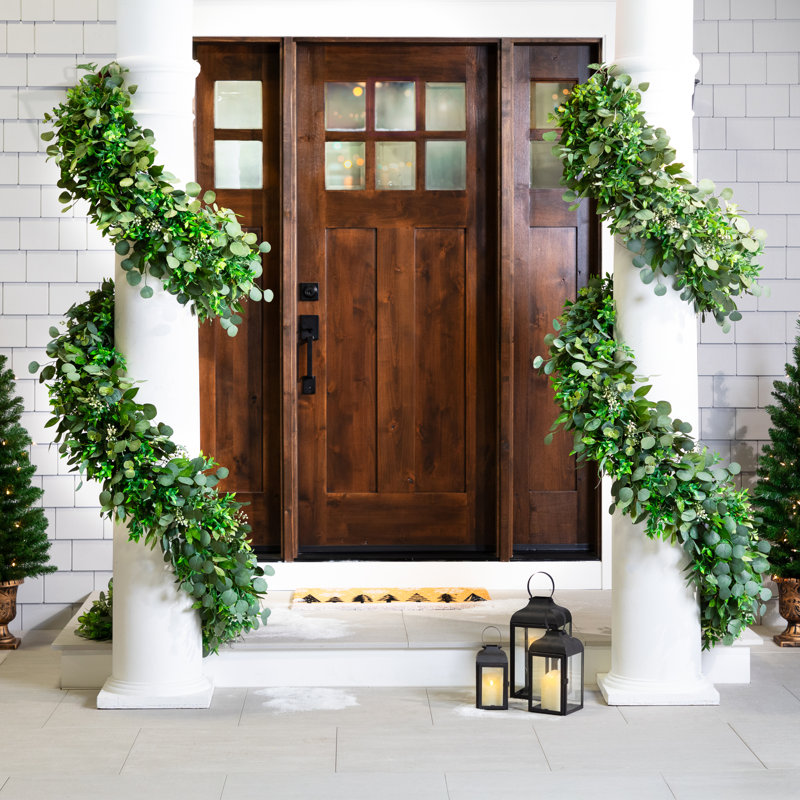 Silver Dollar And Seeded Eucalyptus Artificial Christmas Garland - 10' X 15" - Unlit