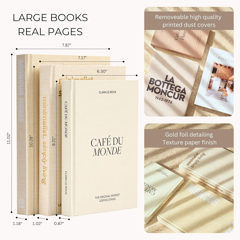 Ensemble de 3 livres décoratifs pour table basse