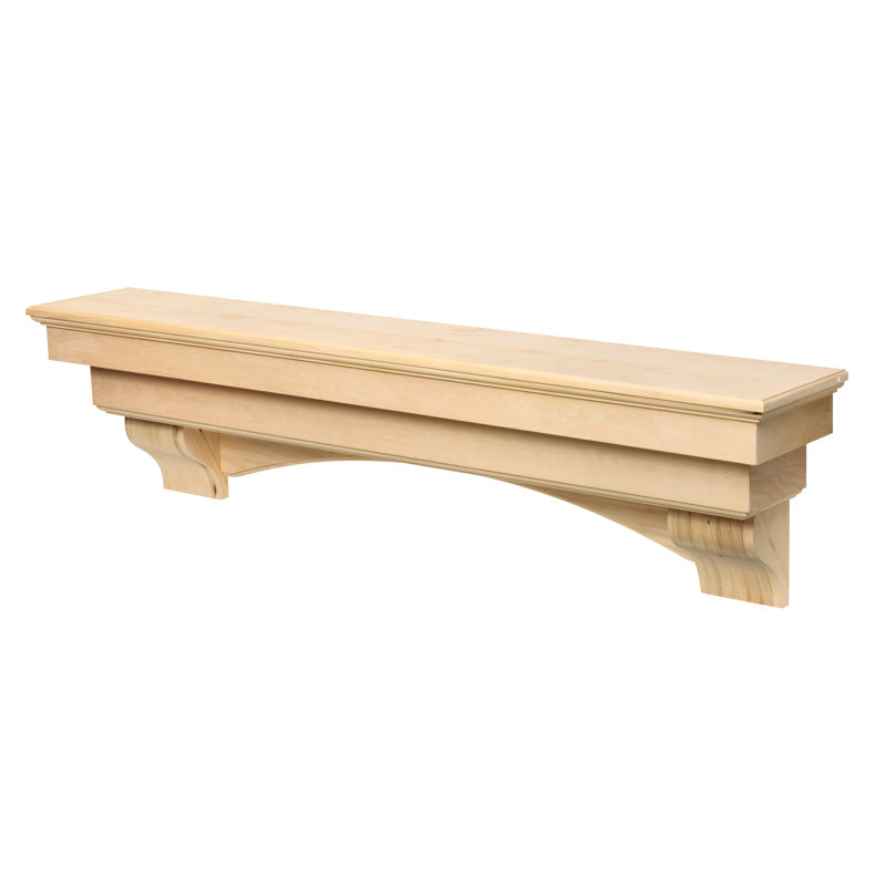 The Auburn Fireplace Mantel Shelf, 60", Unfinished