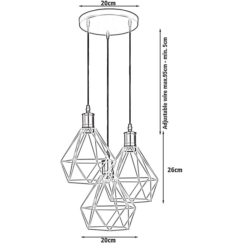 3 - Light Blue Caged Pendant