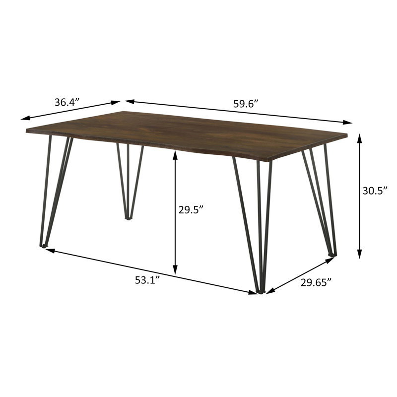 Belvoir Rectangular Dining Table in Brown and Black
