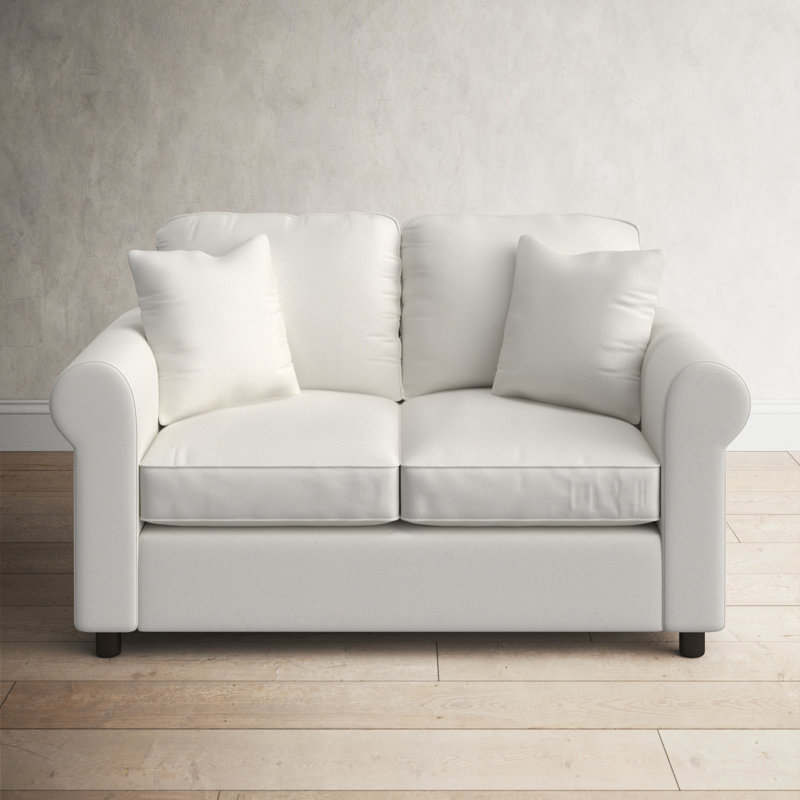 Warrington 60'' Upholstered Loveseat, Classic Bleach White Twill