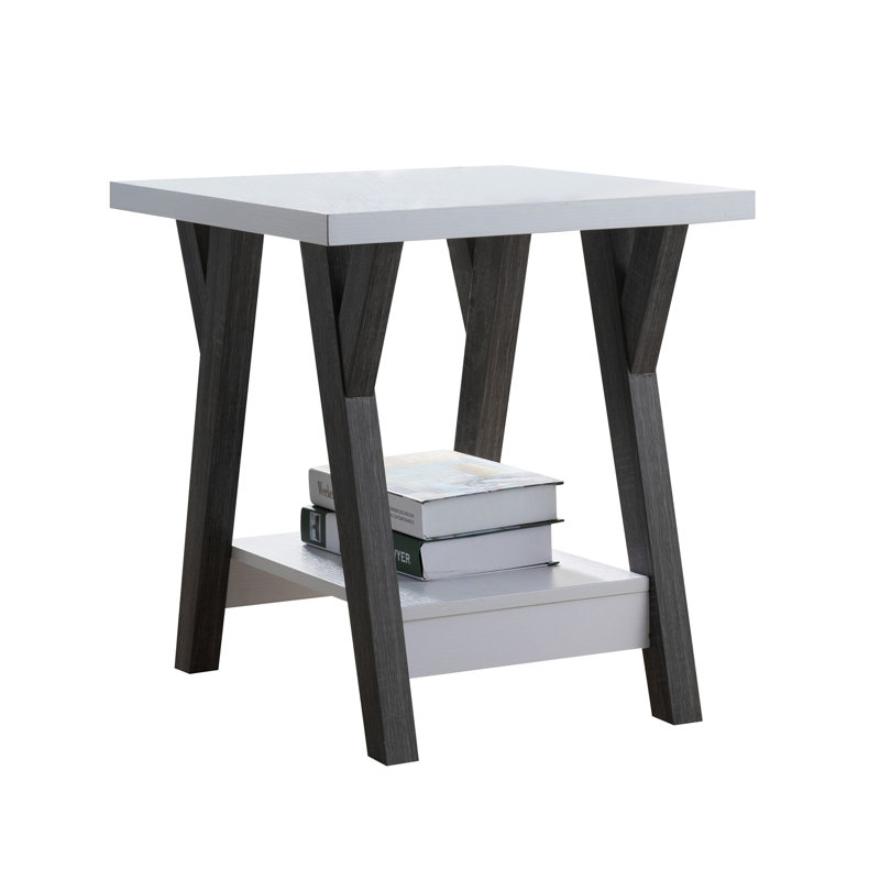 Modern White End Table