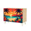 Buffet Buffet avec rangement Dessin d'été plage vacances Palmier tropical océan mer bord de mer avec 2 portes pour le salon et la cuisine