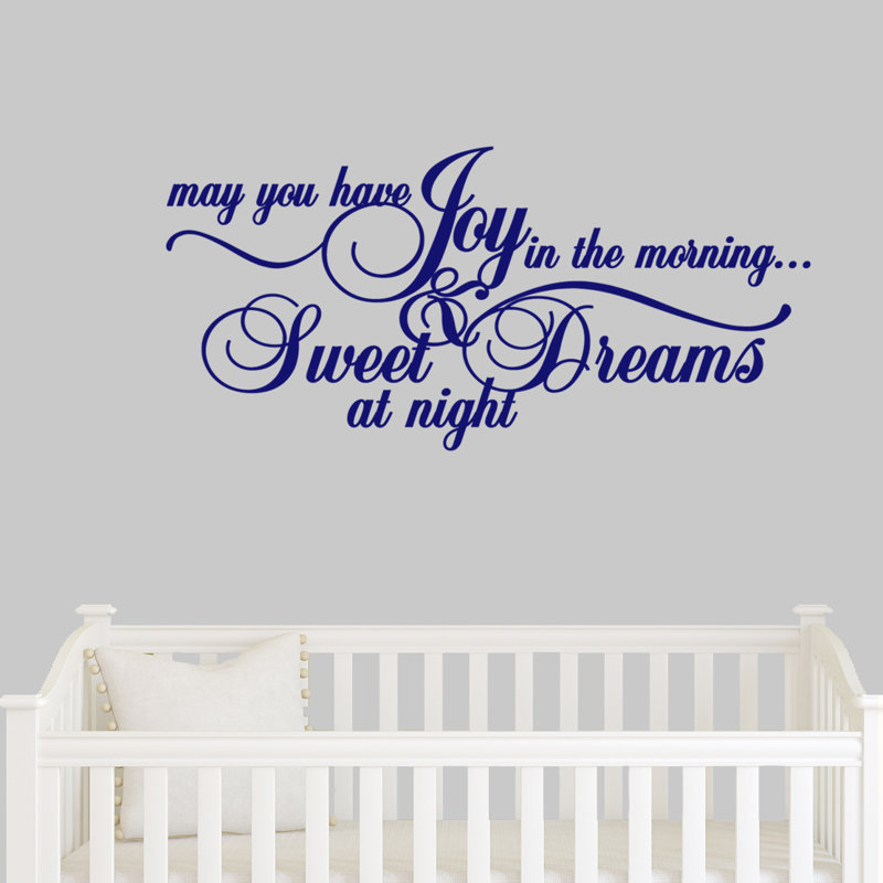 Text & Numbers Non-Wall Damaging Wall Decal, Navy Blue