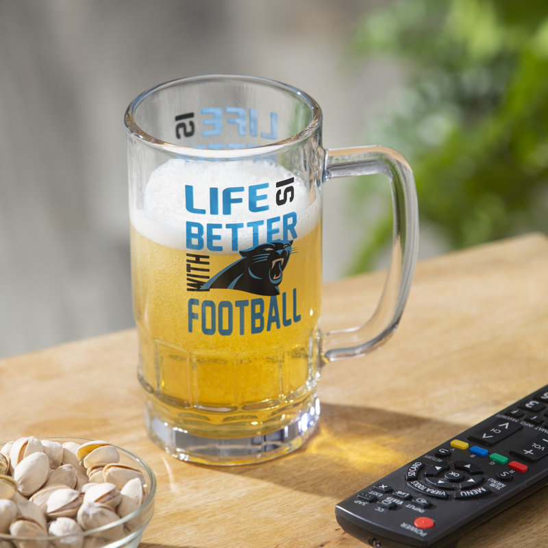 Tasse en verre avec boîte-cadeau, Carolina Panthers