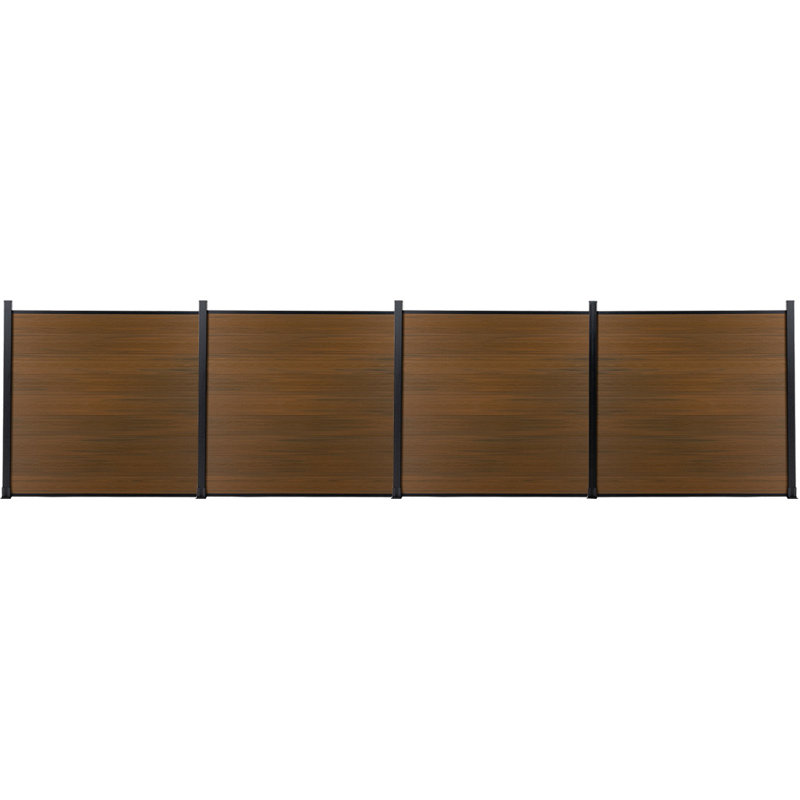 6Ft H Composite Privacy Fence Panels With Post, 6Ft.H x 6Ft.W, Brown