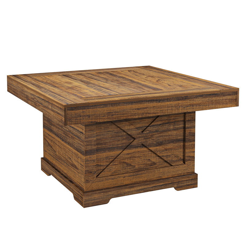 Wayfair Rustic Table Gracie Oaks Square Rustic Wood Coffee Table With X-detail - Wayfair Canada