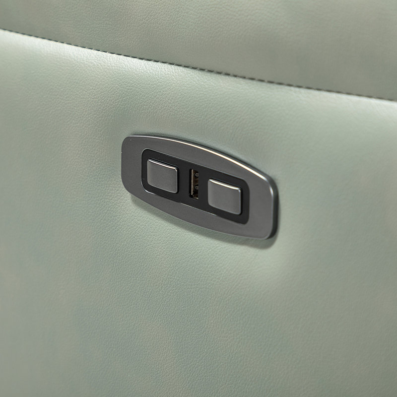 Fauteuil inclinable électrique en cuir véritable Domingo, gris