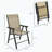 Set of 4 Stackable Folding Patio Sling Chairs with Armrests, No Assembly-1990798914