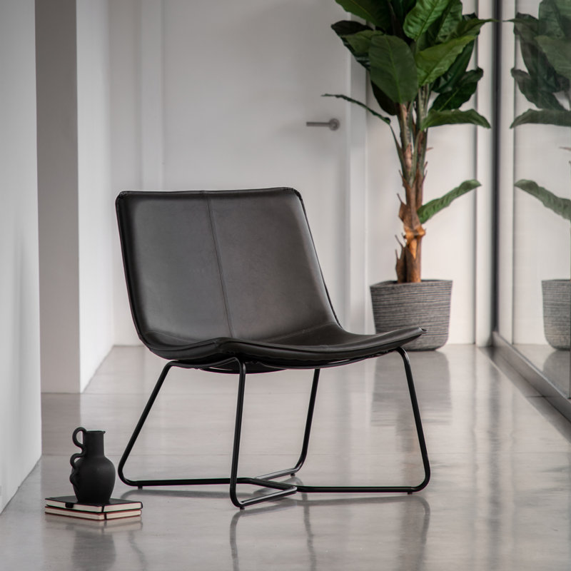 Adalinna Leather Accent Chair, Charcoal
