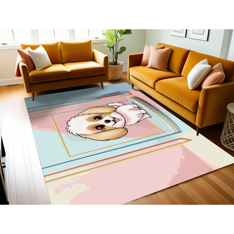Tapis pour enfants mignons lavables Dakota Fields, Rectangulaire 2 pi x 3 pi
