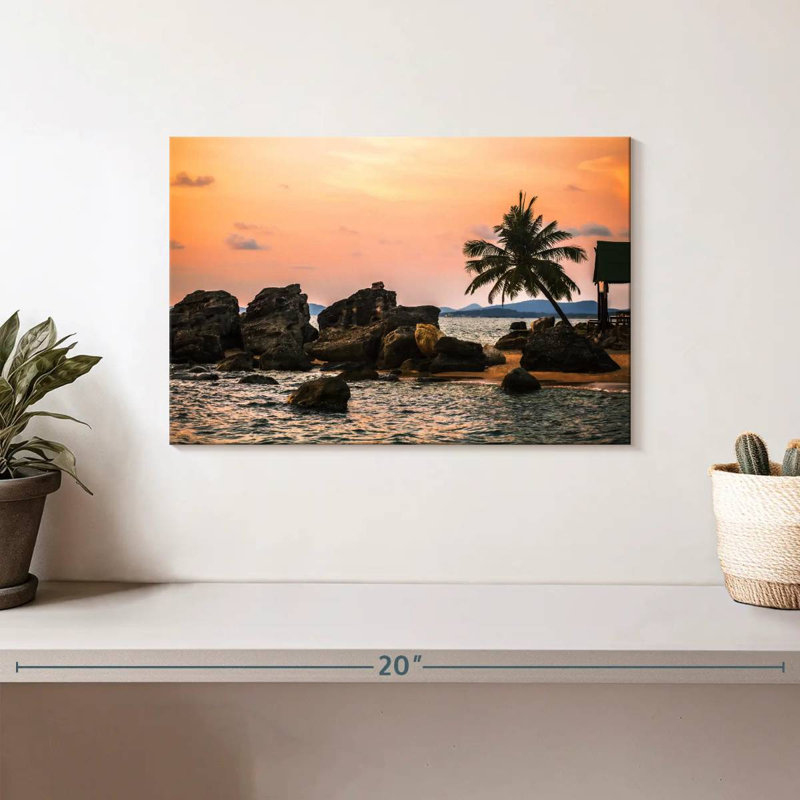 Coucher de soleil sur la plage de Gill Quard, H 8 po x l 12 po