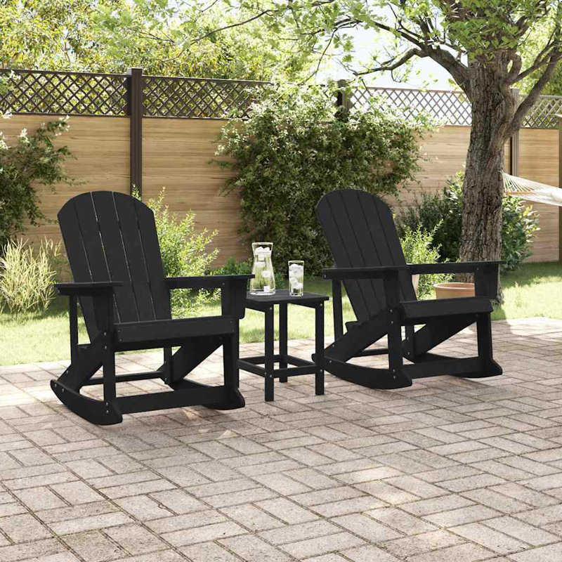 vidaXL Garden Lounge Set HDPE, Black