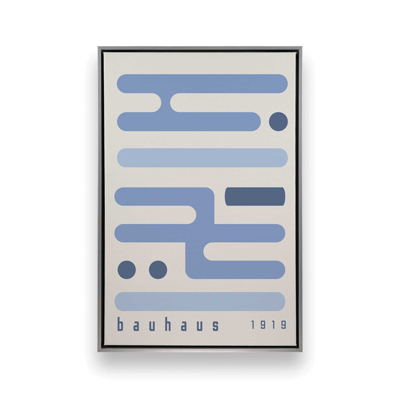 "Blue Bauhaus Minimalist Circuitry I", reproduction sur toile, H 30,75 po x l 20,75 po, Chrome poli