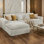 Canapé en éponge sans os de 108 pouces à haute résilience avec 30 coussins en forme de nuage à double couche, plusieurs options de combinaison, aucune installation requise