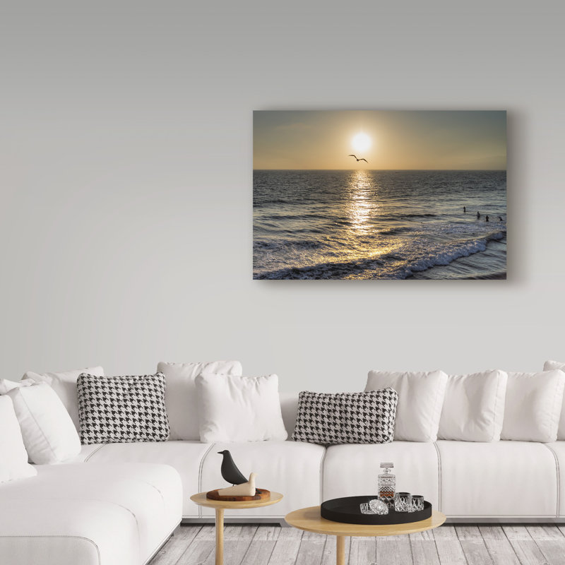 «Seagull Flying» par Dyara, reproduction de photo sur toile tendue, H 16 po x l 24 po x P 2 po
