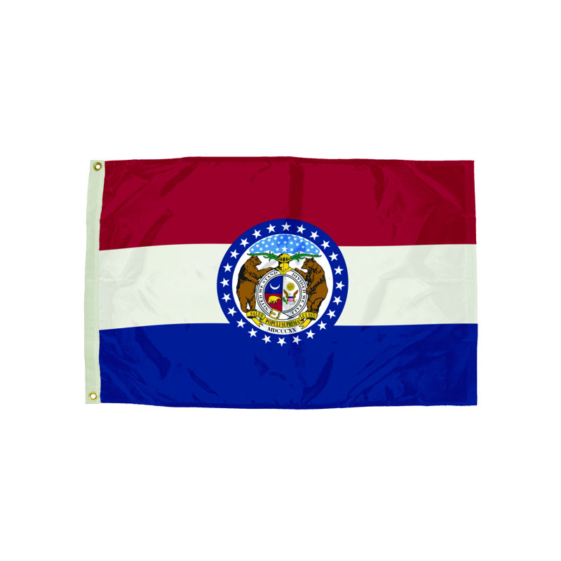 Drapeau de maison en nylon 3 x 5 pi Missouri avec en-tête et œillets