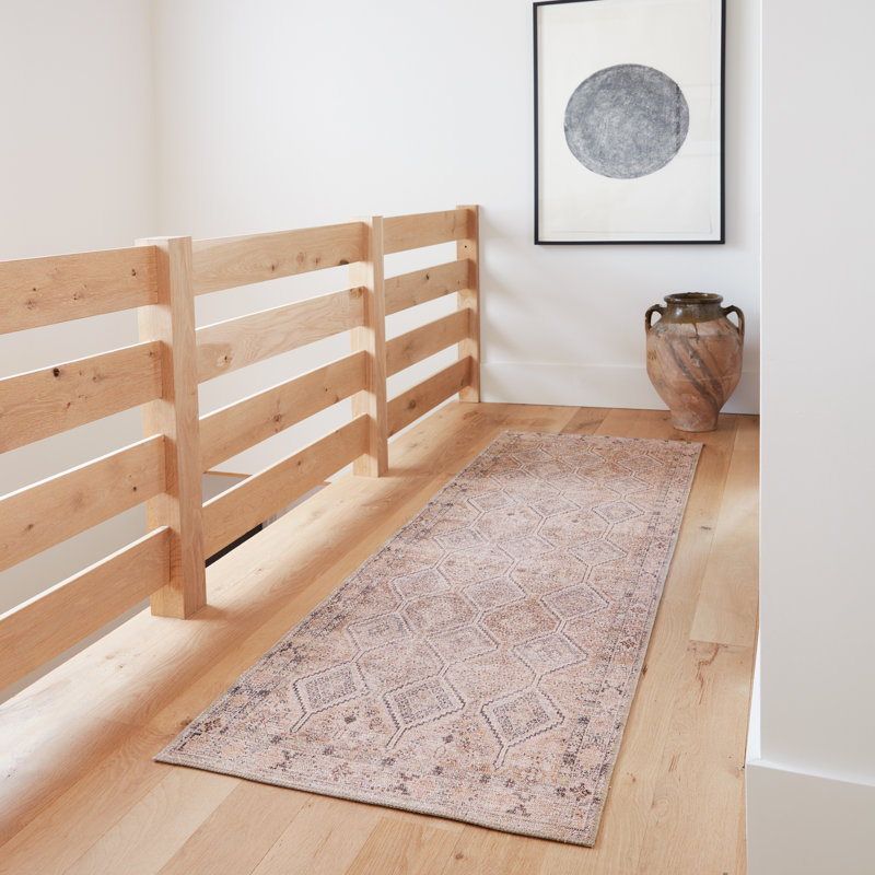 Tapis rose clair du sud-ouest lavable à la machine Causglen, Rectangle 2 pi 6 po x 7 pi 6 po