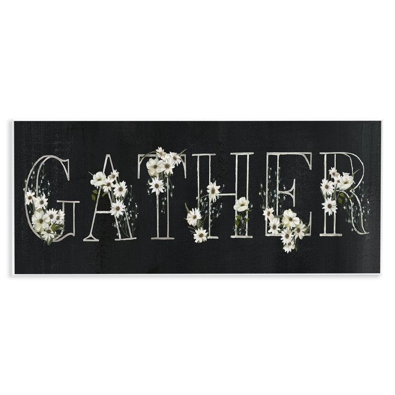 Art mural Stupell Industries, tableau noir et floral par Nan