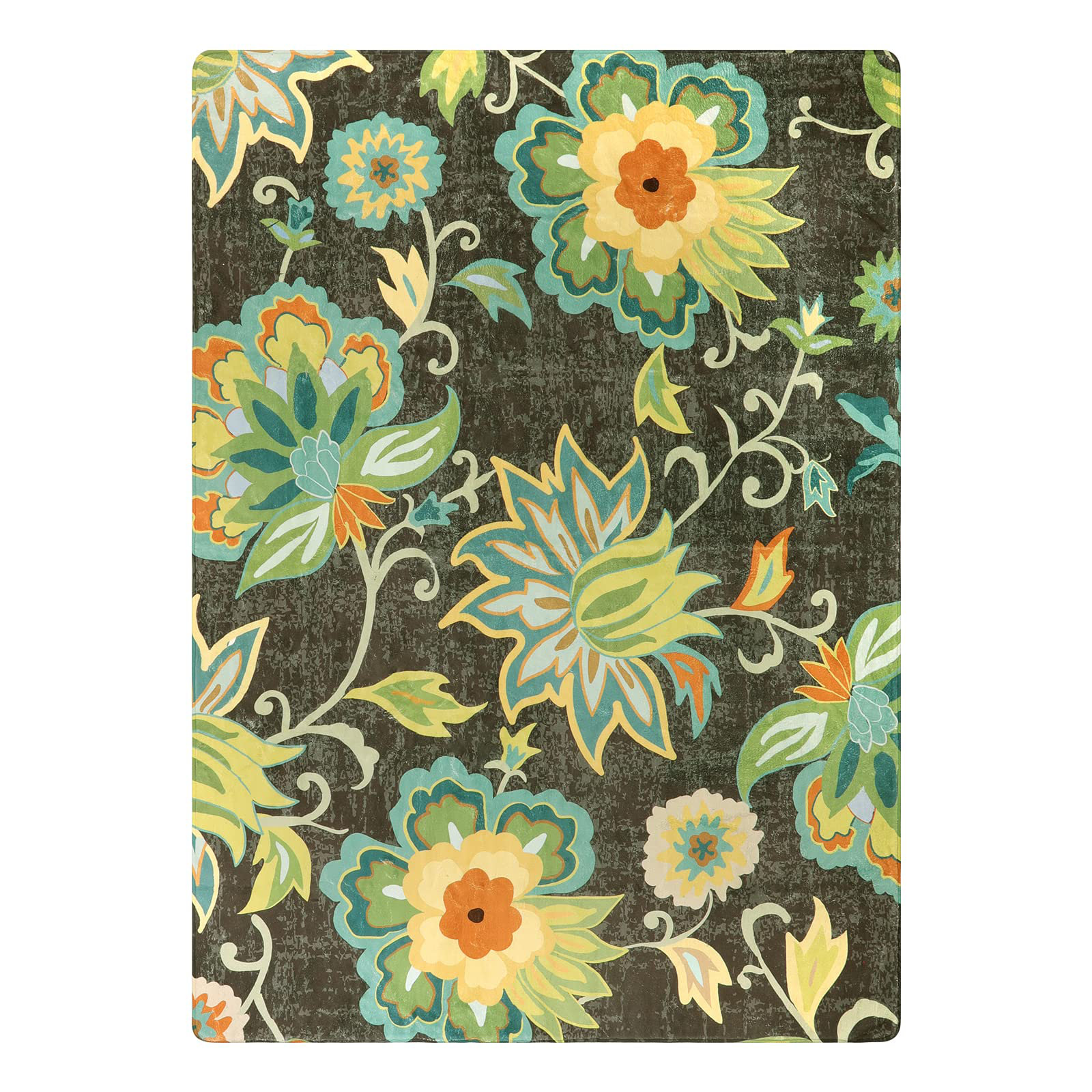 Charlton Home® Devry Faux Fur Machine Washable Floral Rug | Wayfair