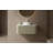 Bathroom Vanity With Sink, Modern Wall-Mounted Floating Curved Edges Striped Bathroom Storage Cabinet With A Drawer Round Ceramic Basin Without Faucet, Pre-Assembled-70300956