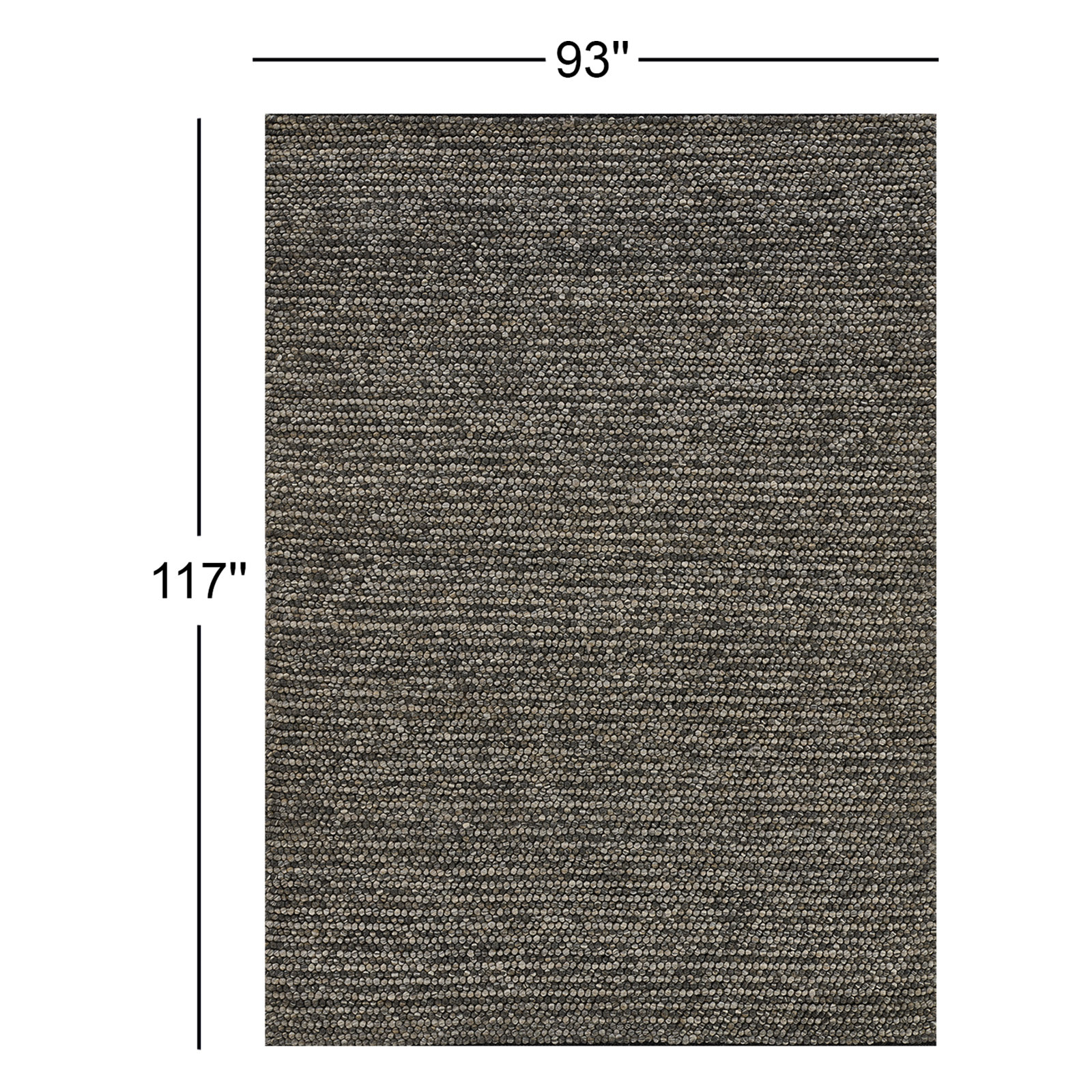 Asta Gray Hand-Woven Wool Rug, Rectangle 7'9" x 9'9"
