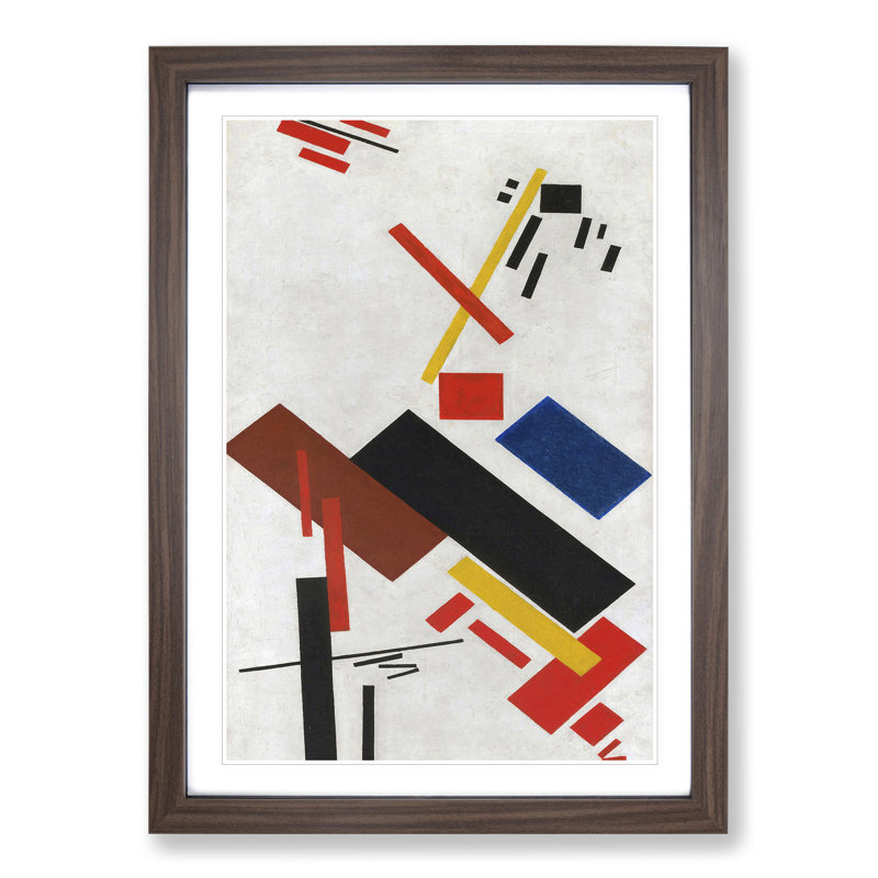 House Under Construction by Kazimir Malevich - Picture Frame Painting, 36cm H x 27cm W x 2cm D, Walnut Framed