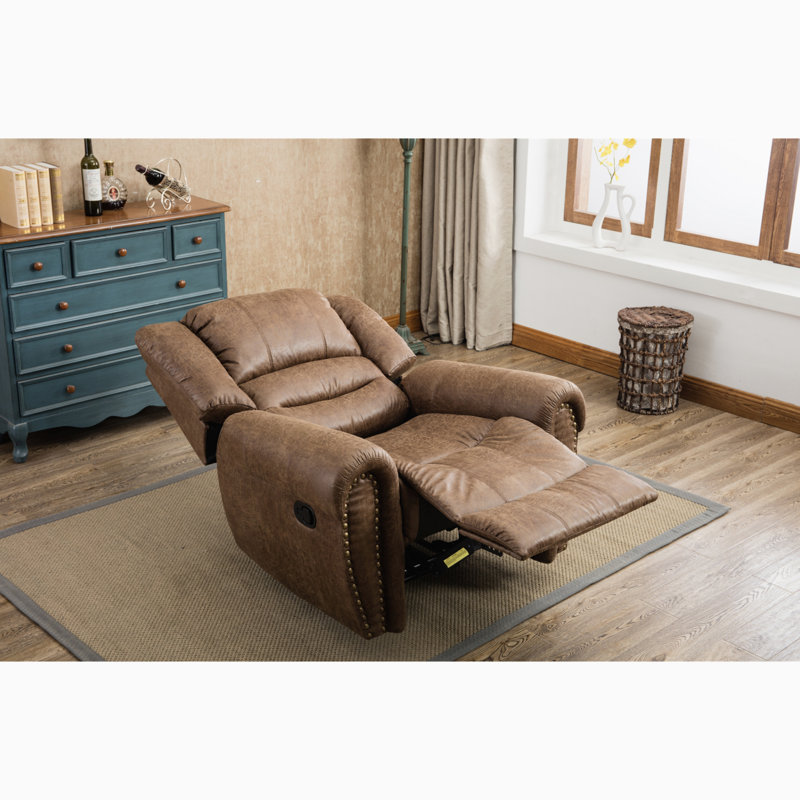 Fauteuil inclinable manuel en similicuir de 37,4 po de largeur