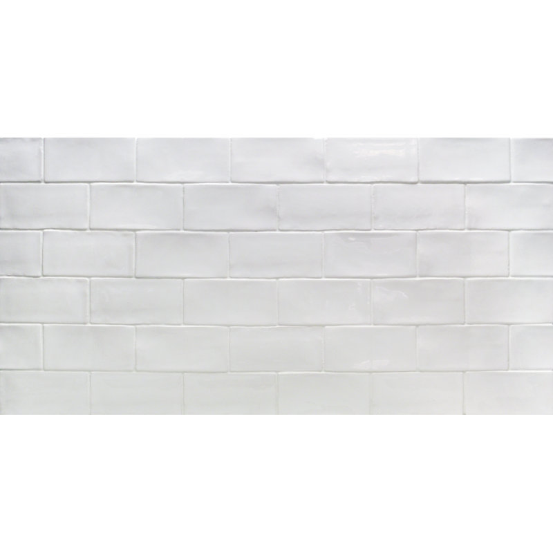 Barcelona 3" W x 6" L Polished Ceramic Subway Wall Tile (5.38 Sq. Ft. / Case), White
