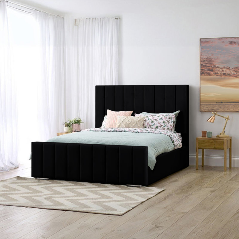 Arlon Upholstered Bed, Kingsize (5'), Black