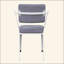 Chaise de bureau rembourrée grise et blanche-12774883