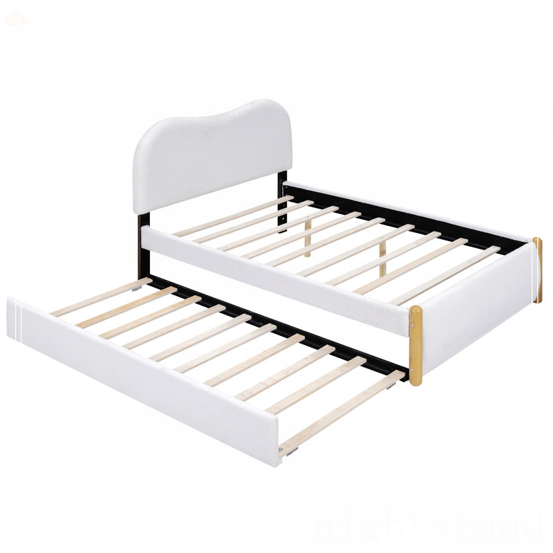 Lit plateforme double tapissier, Double