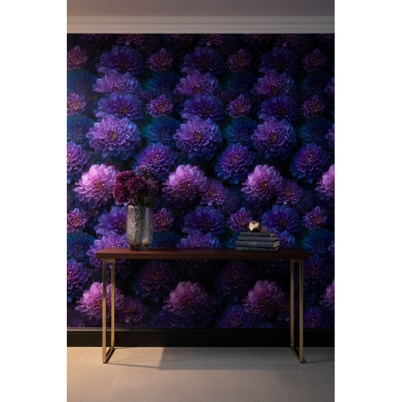 Papier peint floral mauve vibrant