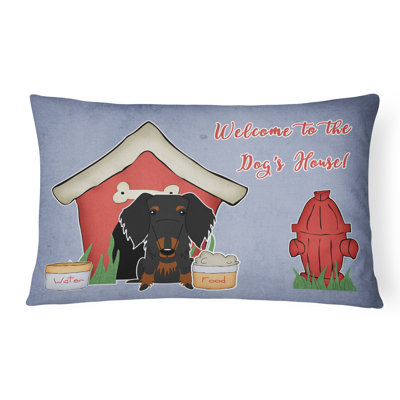 Coussin décoratif intérieur/extérieur rectangulaire en forme de chien sauvage