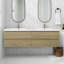 Meuble-lavabo double 72 po avec plateau en résine Leonelo-640498631