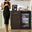 Armoire à café moderne 39,4 "avec mini espace réfrigérateur, rangement pour le vin et tiroir-129223344