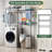 Laundry Room Clothes Drying Rack, Over The Washer and Dryer Storage Shelf, Clothes Drying Rack with Laundry Hamper and Hooks