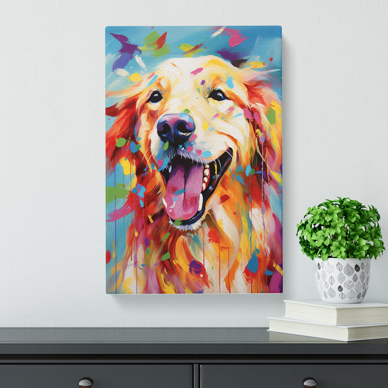 Golden Retriever Expressionism - Print, 76cm H x 50cm W x 3cm D
