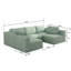 104,32 * 70,86 Canapé-lit modulaire modulaire, canapé modulaire avec méridienne et repose-pieds, ensemble modulaire convertible en forme de U. Spon comprimé, vert clair (Combo 3A + 2B)-1102338613
