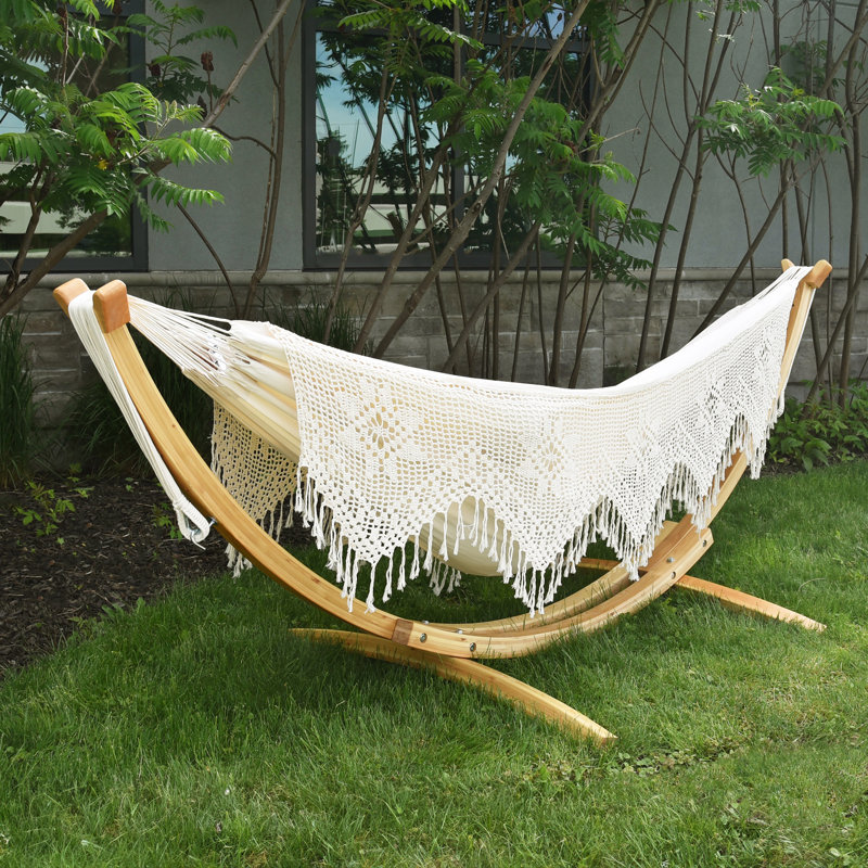 Derick Wood Standard Hammock Stand, 104cm H x 119cm W x 305cm D, Natural