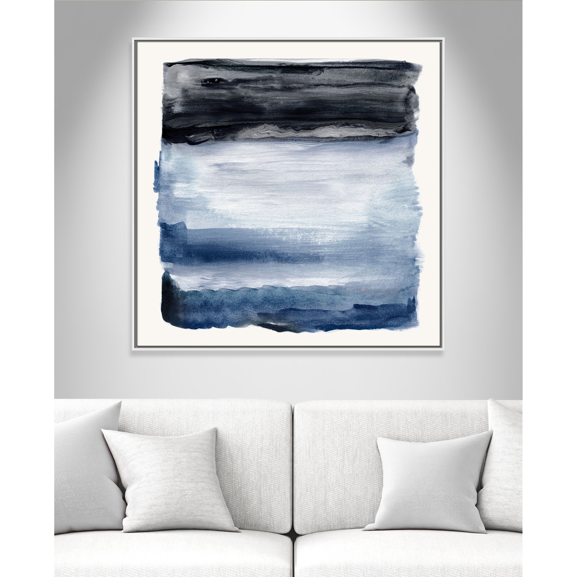 Navy Sky I Print by Nan, 41.5" H x 41.5" W, White