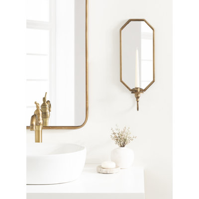 Mirrored Wall Sconce Candle Stick Holder