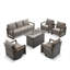 Ensemble de conversation d'extérieur 6 pièces avec fauteuils pivotants et table de foyer Aldiana-1307867087-1307867090