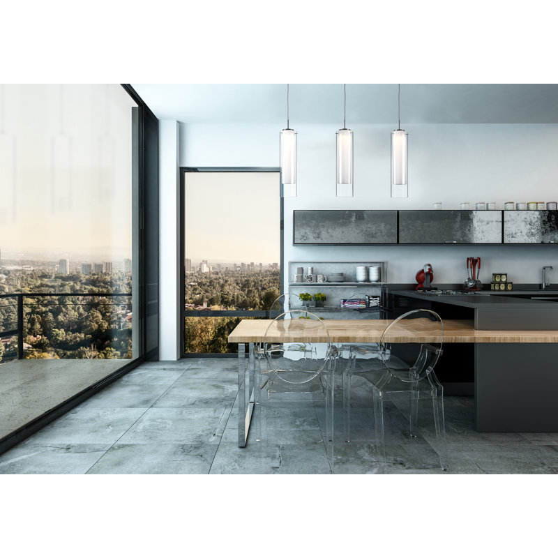 Verona Brushed Nickel Glass LED Pendant Light