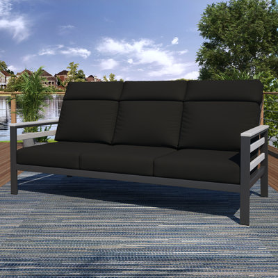 Canapé d'extérieur en métal avec coussin Sunbrella Townsend