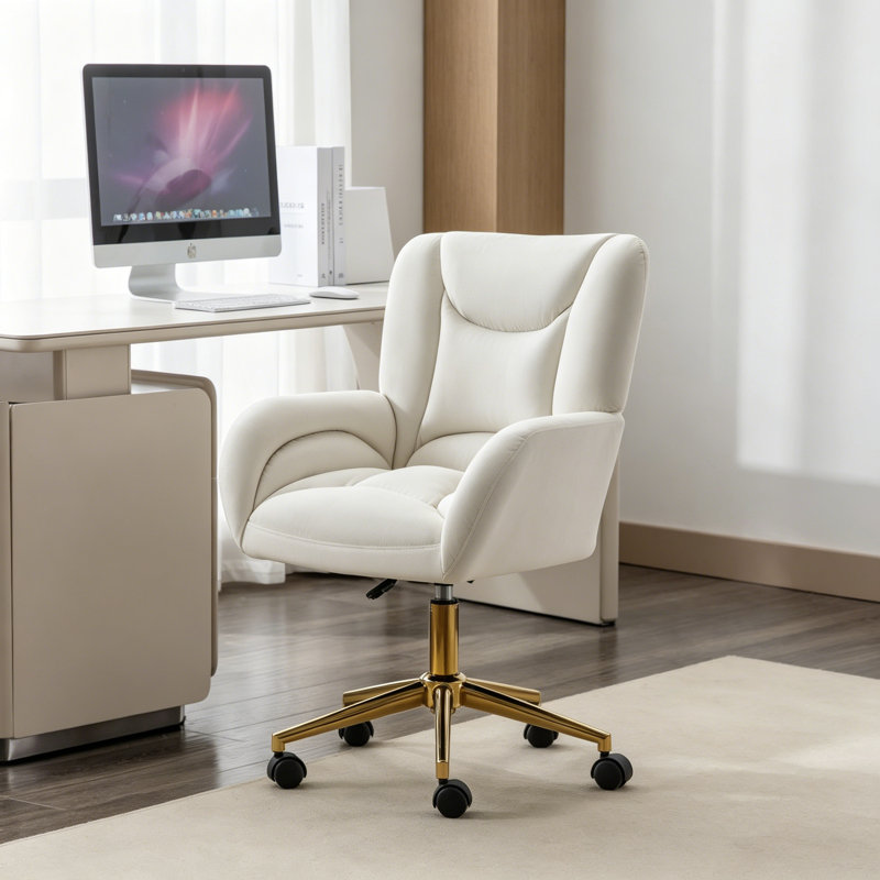 Office Chair, Swivel Chair, Desk Chair, Arm Chair, Upholstered Chair,, Velvet Ivory