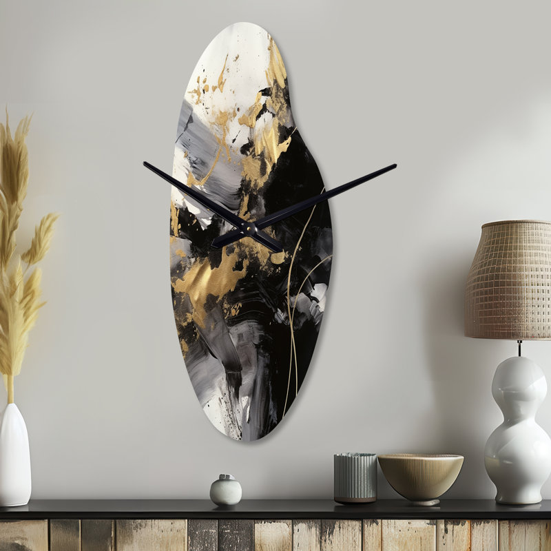 Horloge murale incurvée abstraite moderne Kapur, Grand