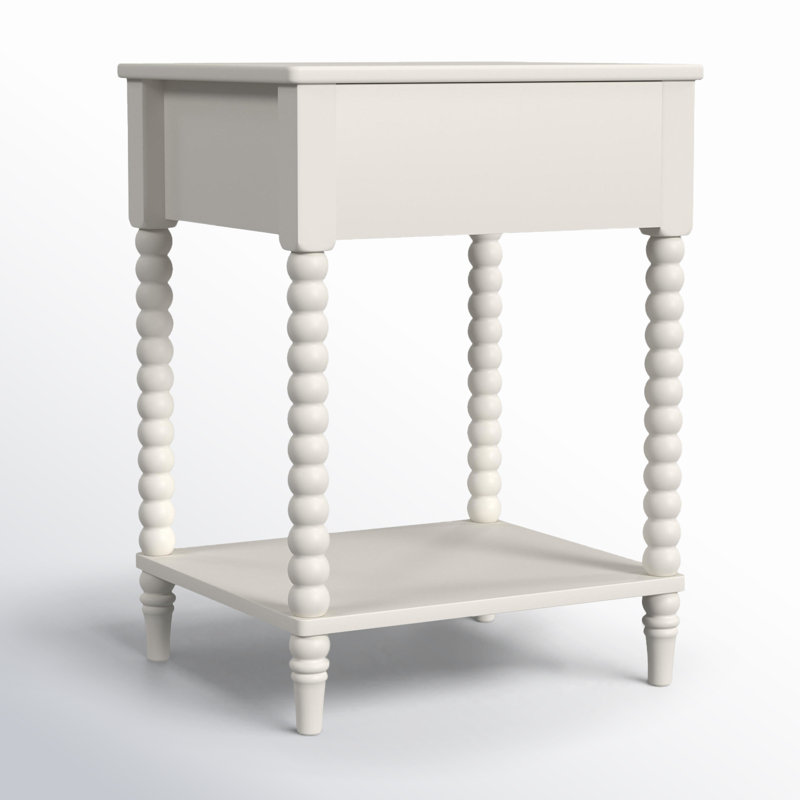 Benbrook 18'' W 1-Drawer Spindle Nightstand, White